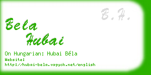 bela hubai business card